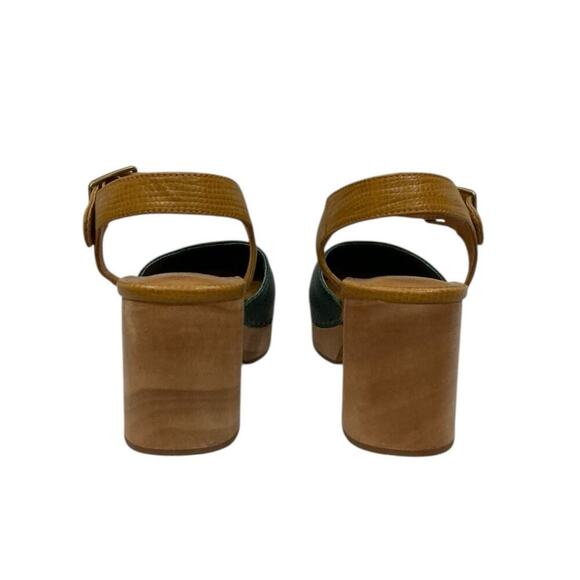 Charlotte Stone Maude Leather Platform Clogs Emerald And Caramel Size 8 - Picture 12 of 15